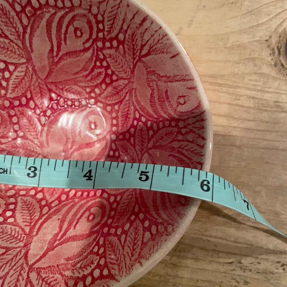 NWOT Wonki Ware pottery hand made floral serving bowl salad soup South Africa - Picture 3 of 5